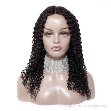 Tuneful hair 009A 4X4 lace closure wig kinky curl Wholesale Brazilian Hair natural black low price human hair for women